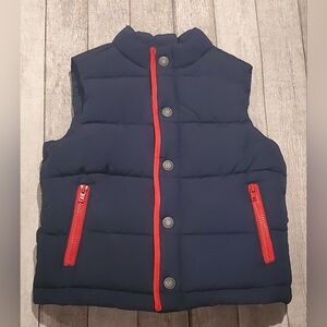 Janie & Jack Navy Blue Puffer Vest with Red Accents Boys Size 2T